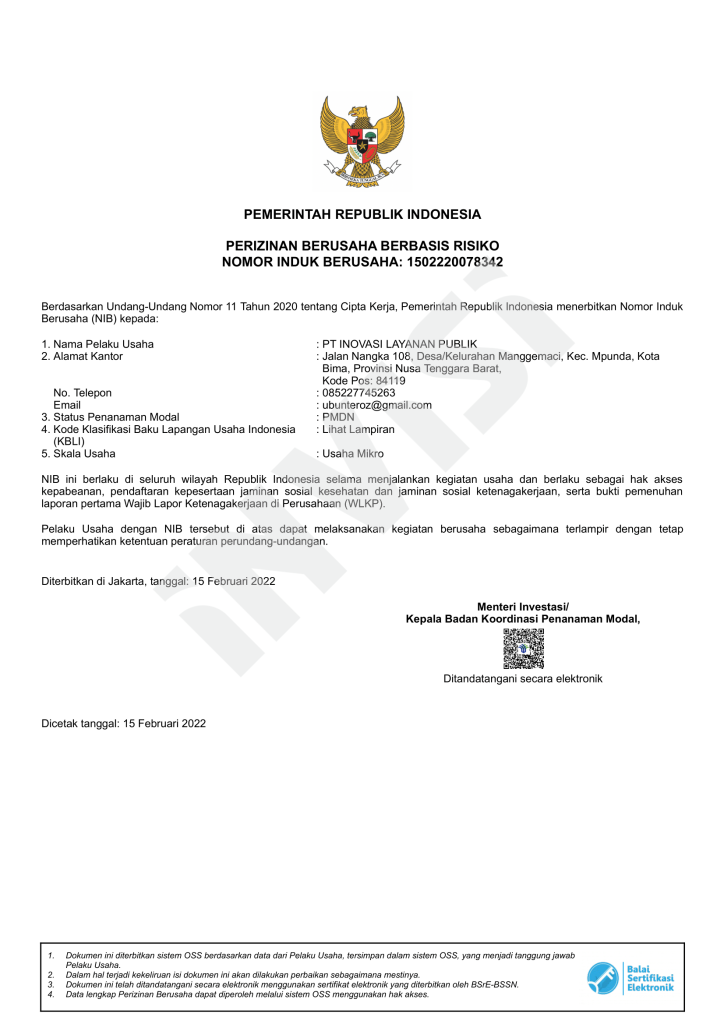 Nomor Induk Berusaha